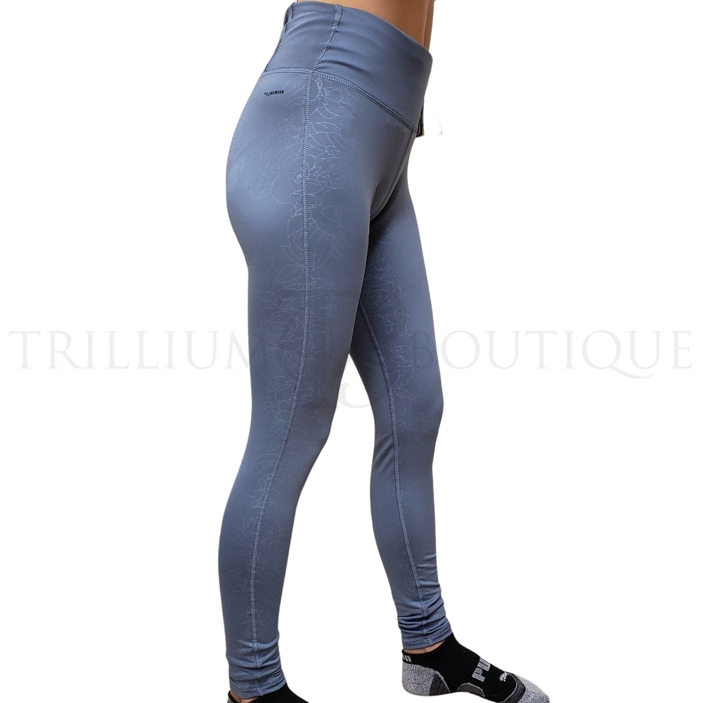 Adidas Climalite Women's Embossed Cold Weather Tights Blue NWT! - Picture 4 of 8